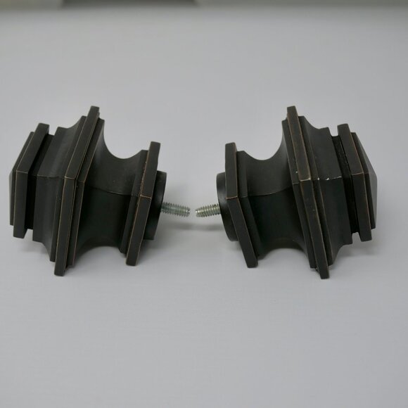 Annie Selke Square Oil Rubbed Bronze Finials Set of 2 Discontinued NEW NIB - Picture 4 of 8